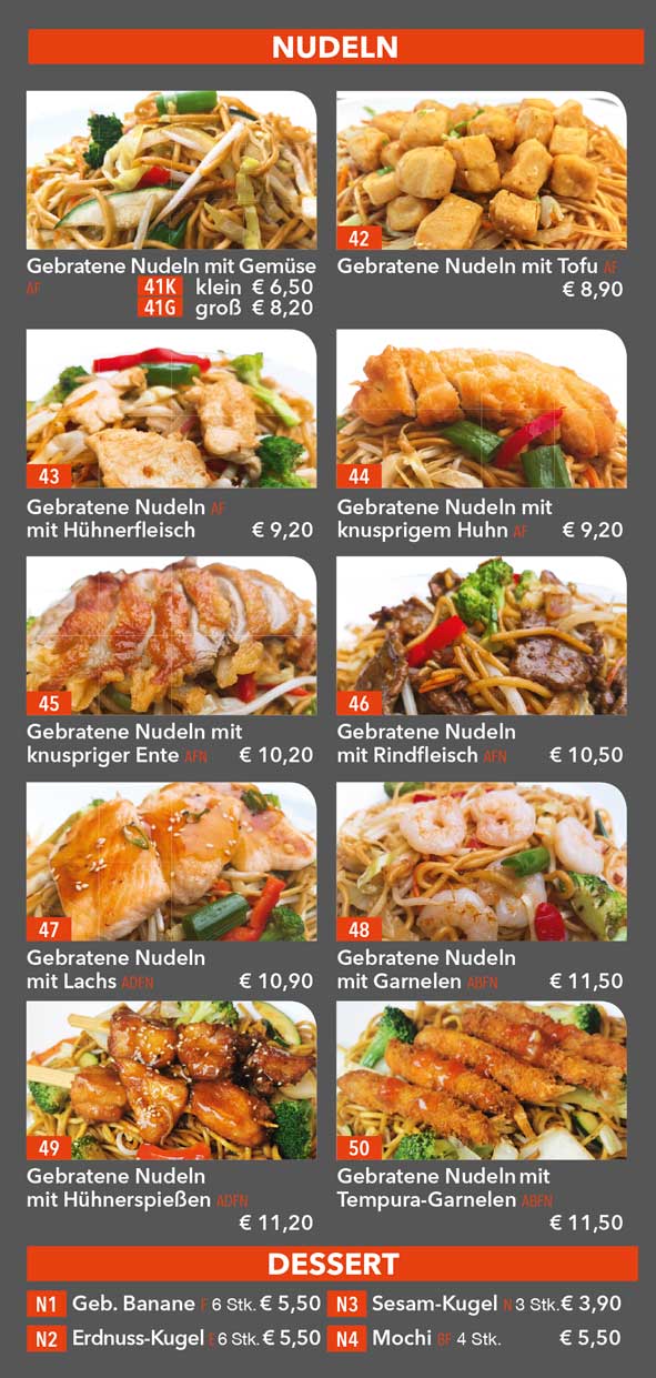 Nudeln / Dessertss